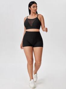 Yoga Basic Plus Scrunch Butt Cycling Shorts - Black - View 3