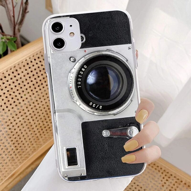 

Camera Print Phone Case, Black