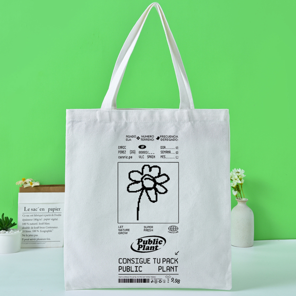 

Floral Graphic Shopper Bag, White