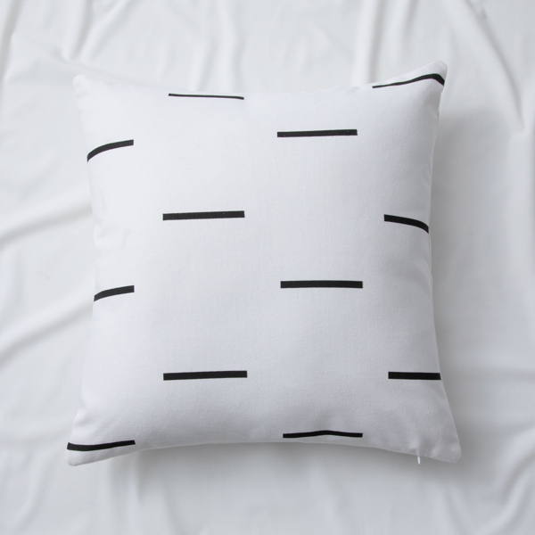 

Graphic Print Cushion Cover Without Filler, Black and white