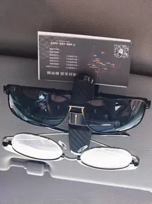 Car Glasses Holder Sun Visor Clip - Black - View 2