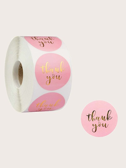 500pcs Round Labels Kraft Paper Thank You Sticker Candy Bag Flower Gift Box Cake Boxes And Packaging Wedding Stickers, Back To School Valentine Day