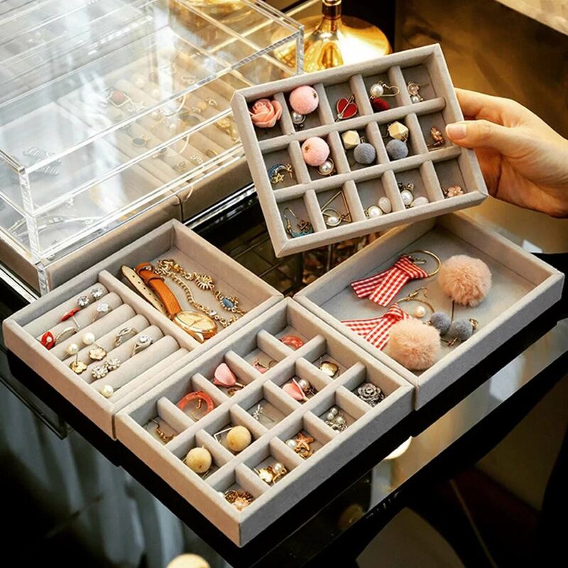 

1pc Jewelry Storage Box, Grey