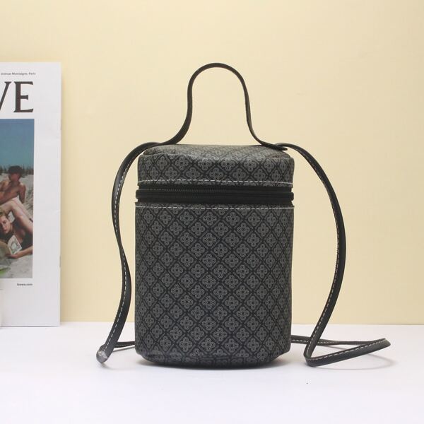 

Floral Graphic Bucket Bag, Grey