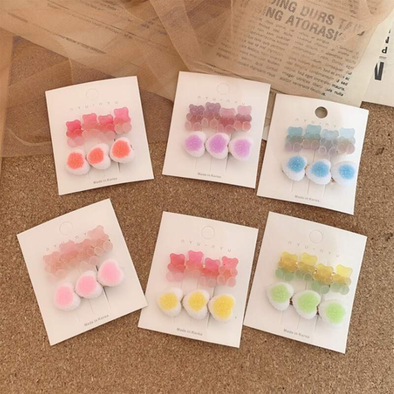 

2pcs Random Bear Hair Clip, Multicolor
