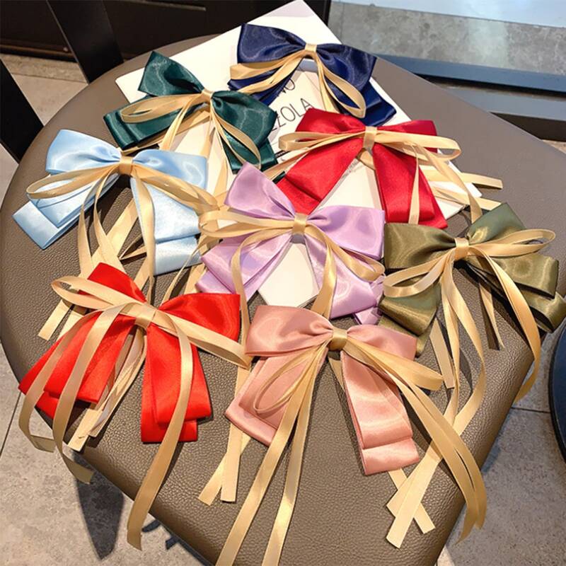 

2pcs Random Bow Hair Clip, Multicolor