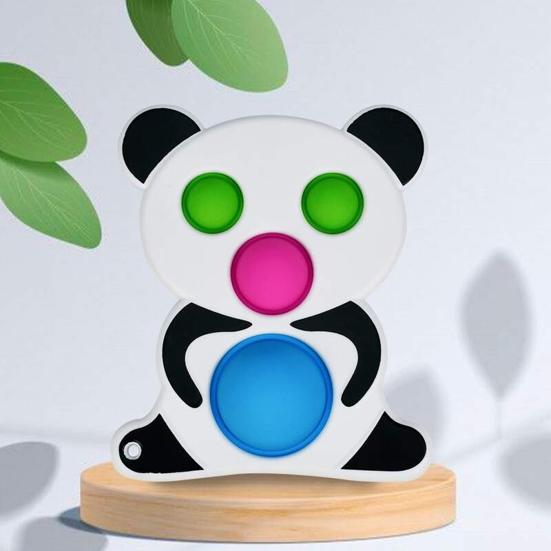 

1pc Panda Shaped Push Bubble Toy, Multicolor