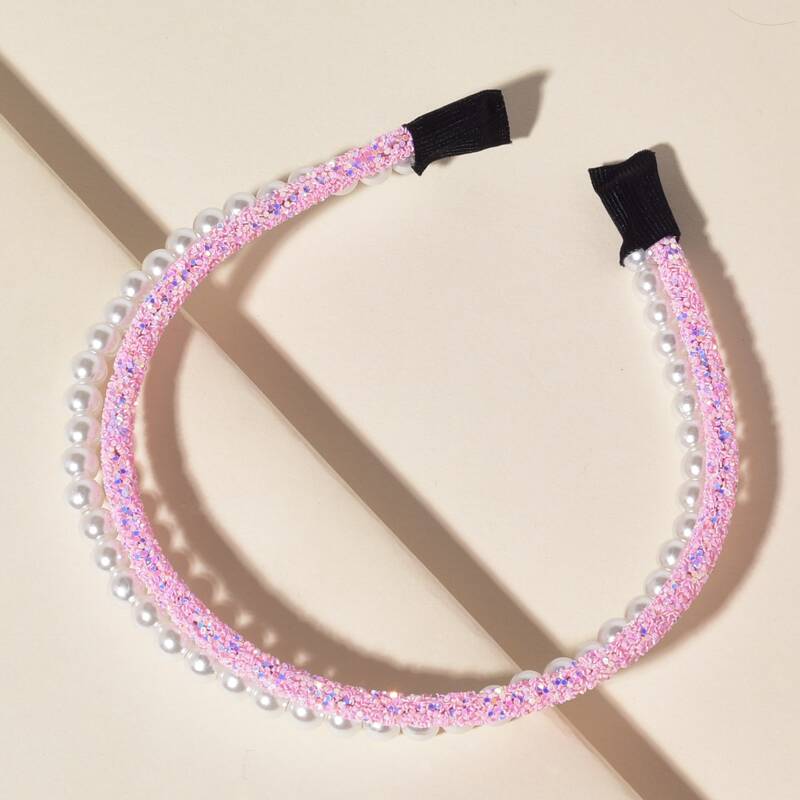 

1pc Faux Pearl Headband, Multicolor