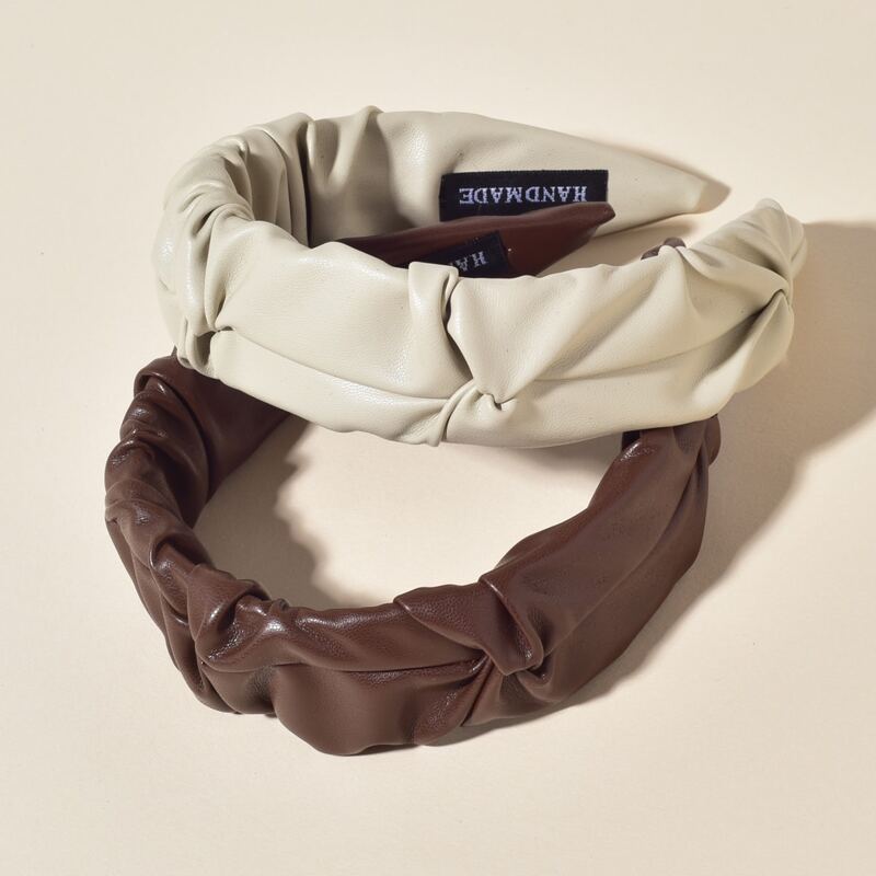 

2pcs Ruched Decor Headband, Multicolor