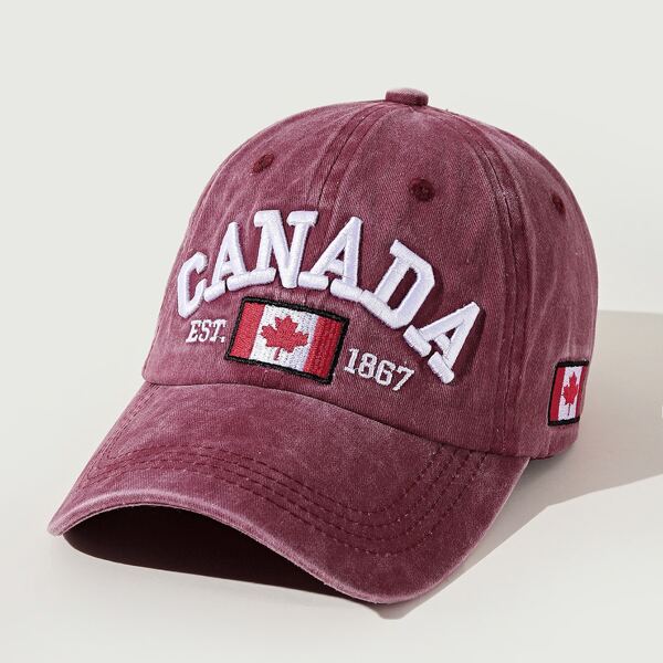 

Letter Embroidered Baseball Cap, Mauve purple