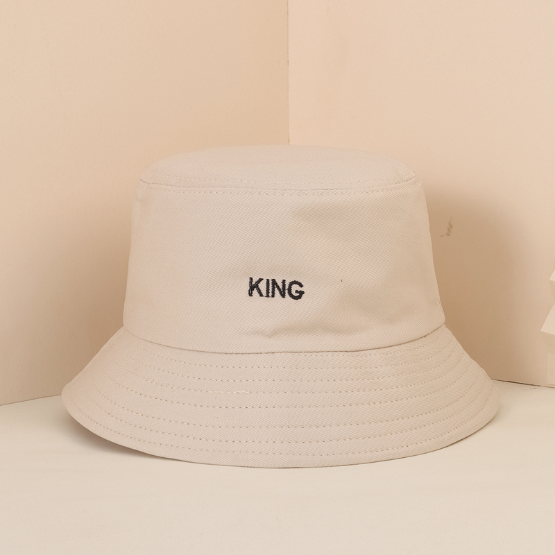 

Guys Letter Embroidery Bucket Hat, Beige