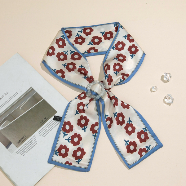 

Flower Print Twilly Scarf, Multicolor