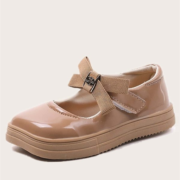 

Toddler Girls Bow Decor Velcro Strap Flats, Khaki