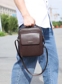 Bolsos bandolera para hombre Liso Ajustable - Marrón - Ver 2