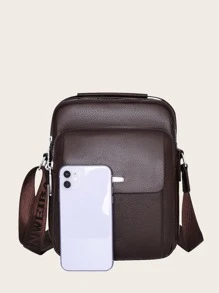 Bolsos bandolera para hombre Liso Ajustable - Marrón - Ver 3