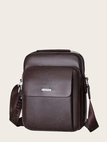 Bolsos bandolera para hombre Liso Ajustable - Marrón - Ver 4