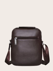 Bolsos bandolera para hombre Liso Ajustable - Marrón - Ver 5