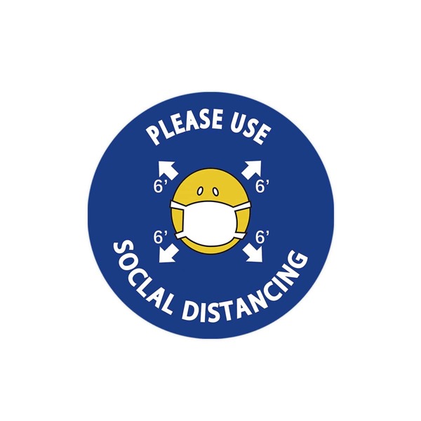 

5pcs Social Distance Sign Floor Sticker, Multicolor