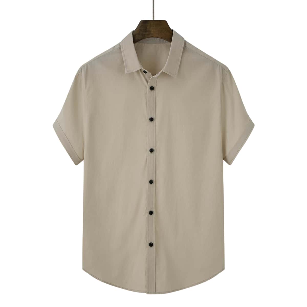 

Guys Button Front Solid Shirt, Khaki