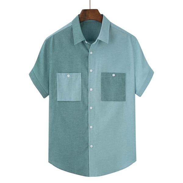 

Men Two Tone Dual Pocket Shirt, Blue