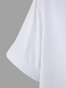 Manfinity Homme Hombres Camisa de cuello con solapa con botón - Blanco - View 4
