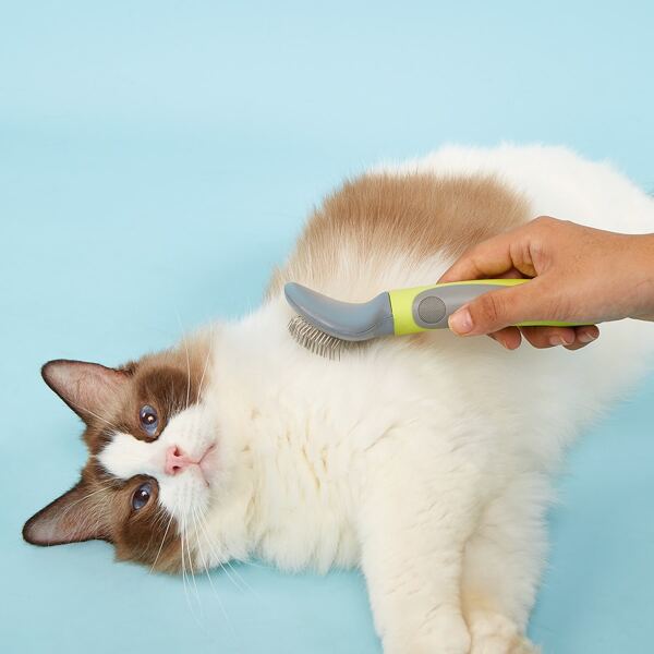 

1pc Silicone Handle Pet Hair Comb, Green