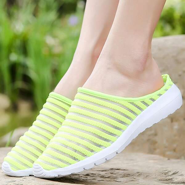 

Striped Mule Sneakers, Green