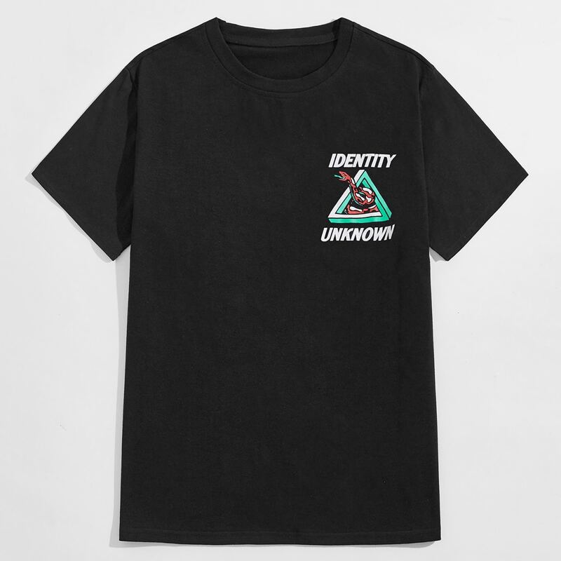 

Guys Letter Snake Graphic Tee, Black