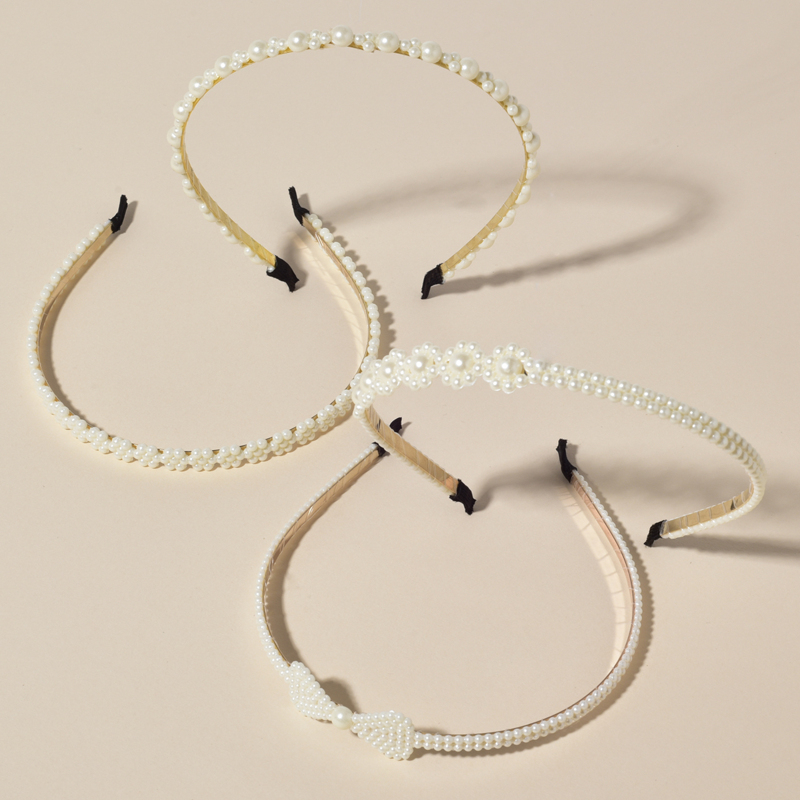 

4pcs Faux Pearl Headband, Multicolor