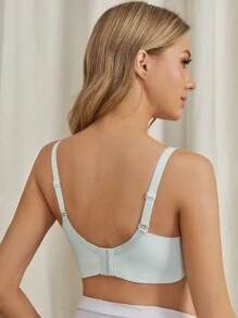 SHEIN Maternity Button Front Nursing Bra - Baby Blue - View 3