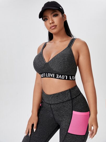 Sujetadores deportivos talla grande Letras