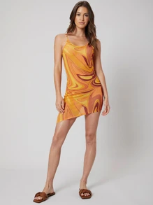 SHEIN Asymmetrical Bodycon Dress - Multicolor - View 7