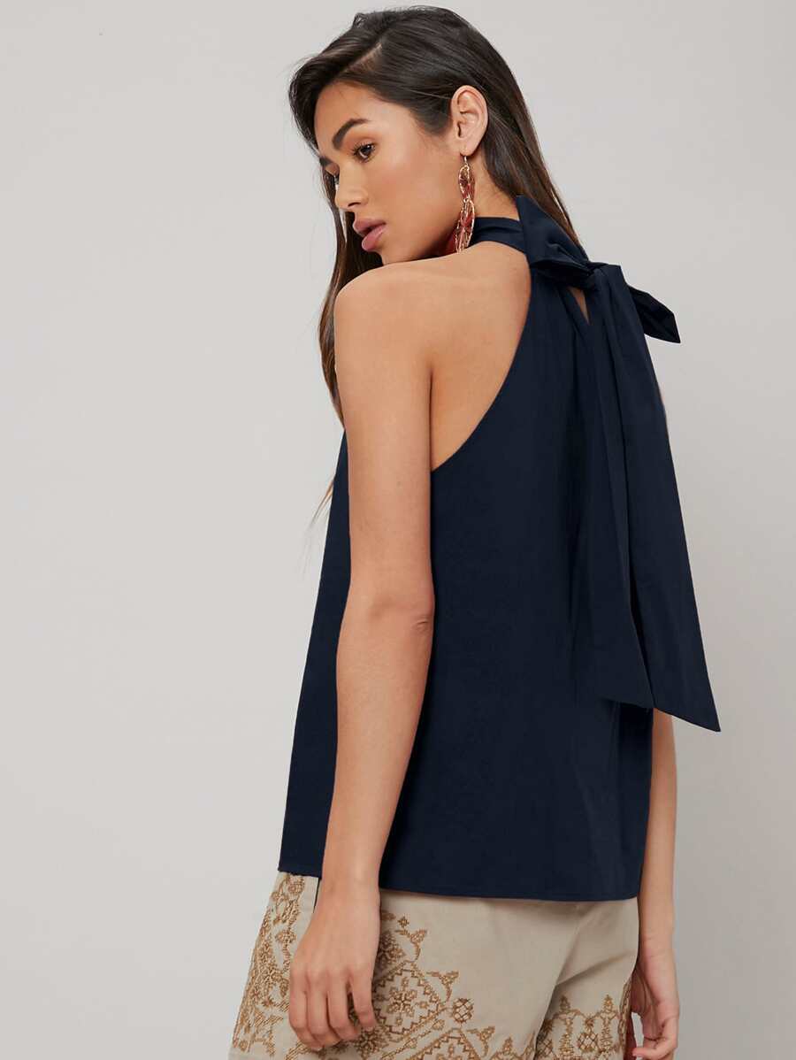 MOTF PREMIUM TIE BACK TOP - Navy Blue - View 2