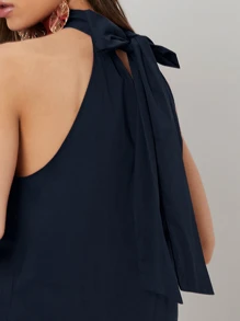 MOTF PREMIUM TIE BACK TOP - Navy Blue - View 3