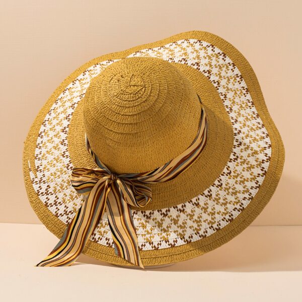 

Bow Tie Straw Hat, Mustard yellow