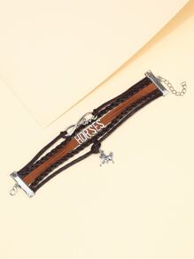 Infinity Decor Bracelet - Coffee Brown - View 2