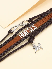 Infinity Decor Bracelet - Coffee Brown - View 3