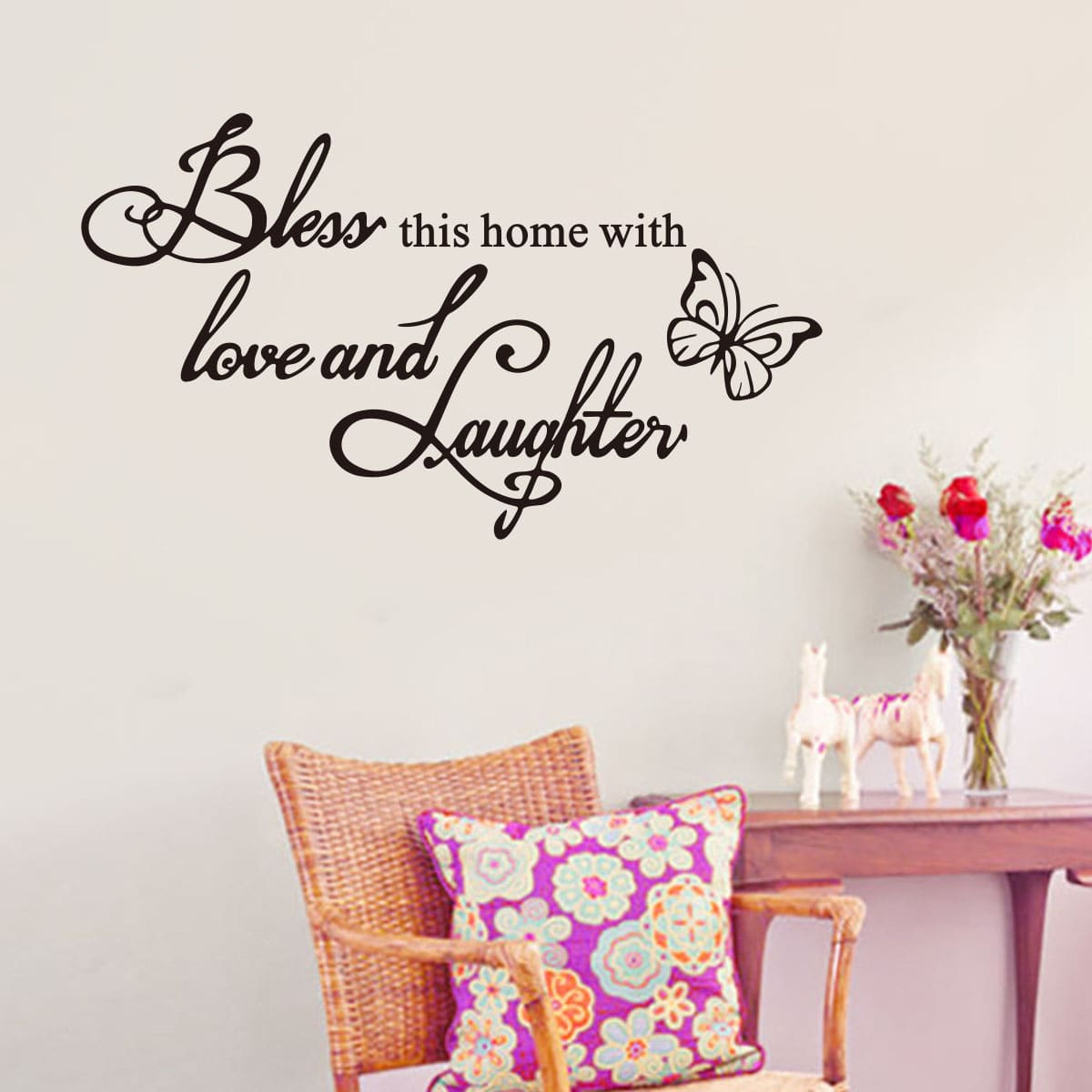 

Slogan Graphic Wall Sticker, Black