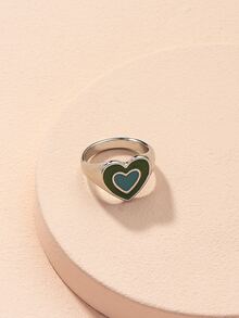 Heart Pattern Ring - Silver - View 3