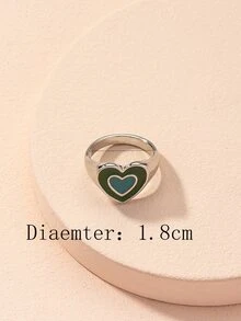 Heart Pattern Ring - Silver - View 4