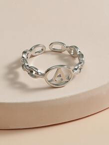 خاتم ملفوف بتصميم سلسلة - فضي - مشاهدة 3