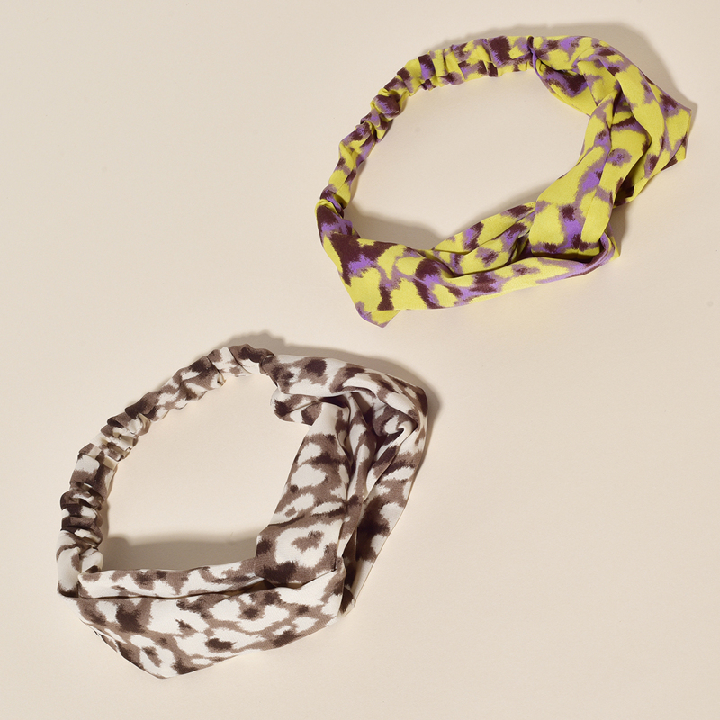 

2pcs Leopard Hair Band, Multicolor
