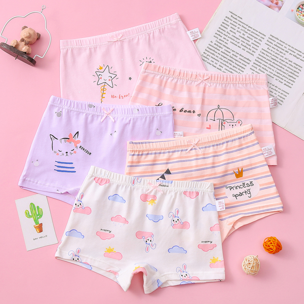 

Toddler Girls 5pack Cartoon Graphic Boxers, Multicolor
