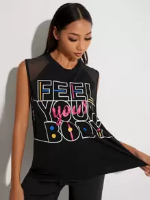 Easithlete Solid Raglan Sleeve Crop Sports Tee Gym Top Fitted Shirtworkout Tank Top - Black - View 4