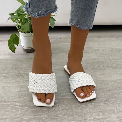 Minimalist Braided Design Slide Sandals