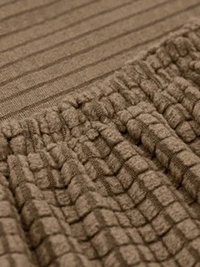 1pc Plain Sofa Seat Cushion Cover, Simple Sofa Seat Dust Cover For Home - Brown - View 6