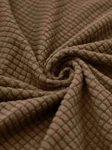 1pc Plain Sofa Seat Cushion Cover, Simple Sofa Seat Dust Cover For Home - Brown - View 9