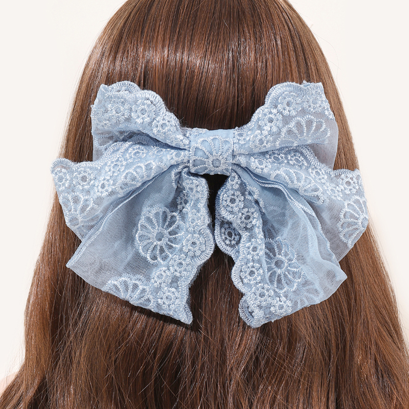 

Lace Bow Hair Clip, Baby blue