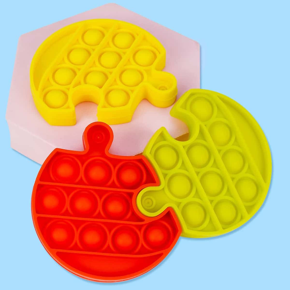 

3pcs Splicable Push Bubble Toy, Multicolor