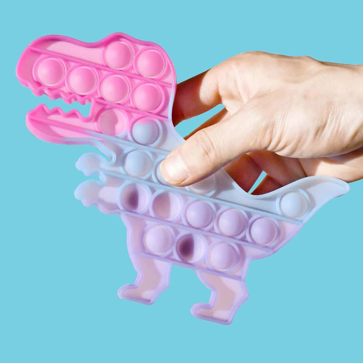 

1pc Dinosaur Shaped Push Bubble Toy, Multicolor